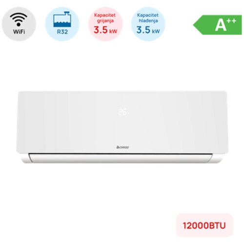 Chigo Klima 12000BTU, 3.5 kW, A++, R32, -25&deg;C ~ 50&deg;C, s grijačem, WiFi, bijela Cijene