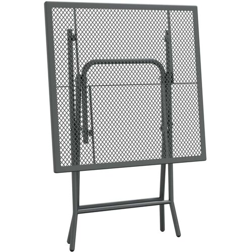  Vrtna garnitura - 3-dijelni vrtni blagovaonski set ekspandirani metal antracit - Dužina stola 60 cm 2 Slike
