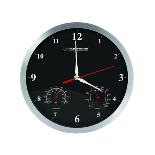 Esperanza Washington Black Mechanical Wall Clock Round Black Slike