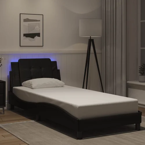 Furnova Posteljni okvir z LED lučkami črn 90x190 cm umetno usnje, (21940557) Furnova Posteljni okvir z LED lučkami črn 90x190 cm umetno usnje, (21940557)