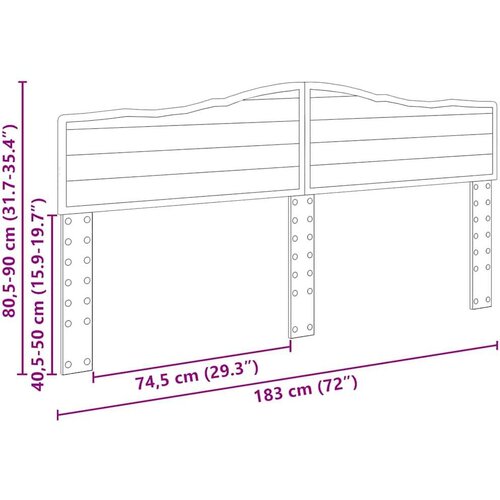  Uzglavlje s uzglavljem Bijelo 180 cm Konstruirano drvo Slike