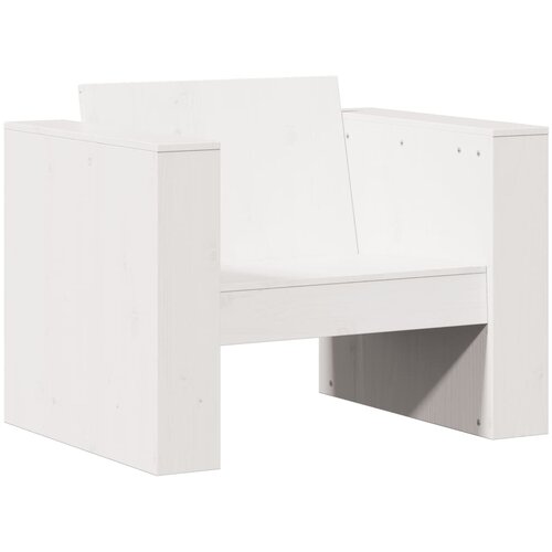 Maison Chic Vrtni kavč - Zunanji kavč bel 79x60x62 cm trdna borovina, (22041909) Slike