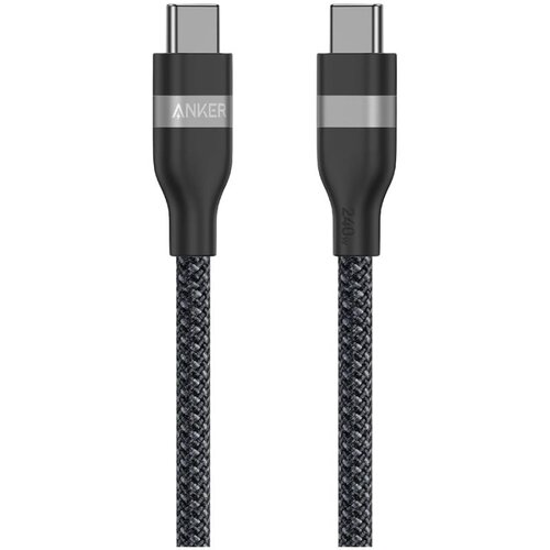 Anker USB-C to USB-C Cable (180cm, 240W, Upcycled-Braided) Black Slike