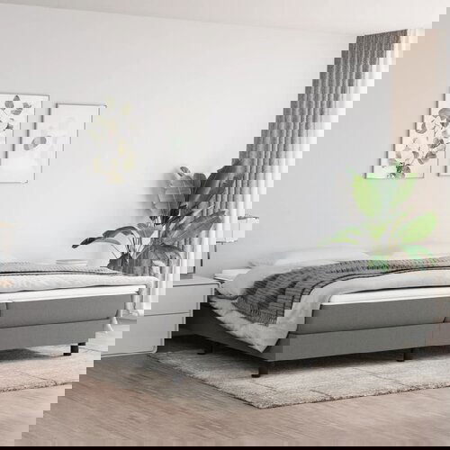 The Living Store Posteljni okvir temno siv 200x200 cm blago - Box Spring Posteljni Okvir, (21517749) Slike