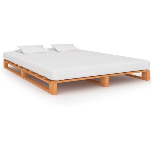 VidaXL Okvir za krevet od paleta od masivne borovine smeđi 200x200 cm Slike