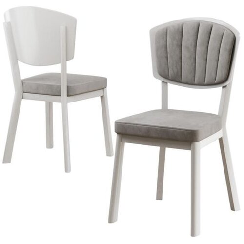 Hanah home set trpezarijskih stolica Nape 6 kom, siva tkanina Babyface, bele metalne noge Cene
