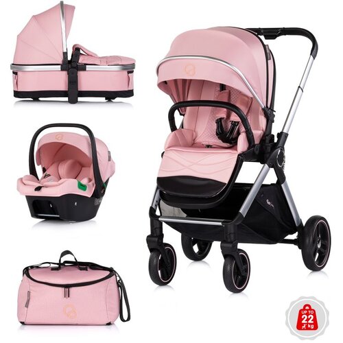 Chipolino dječja kolica Euphoria 3u1 Powder Pink Slike