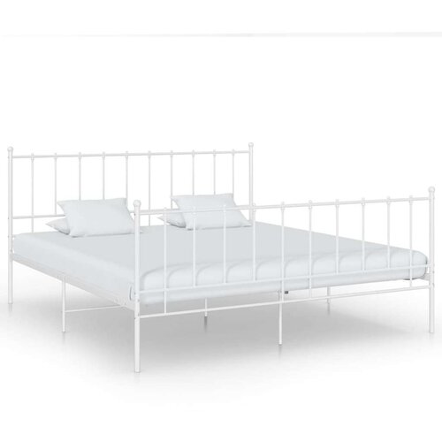  Posteljni okvir bel kovinski 200x200 cm, (20646403) Slike