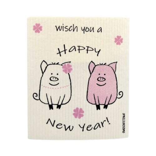 OWOSCHFETZN Spužvasta krpa "Happy New Year" - Pig Ben & Friend Cijene