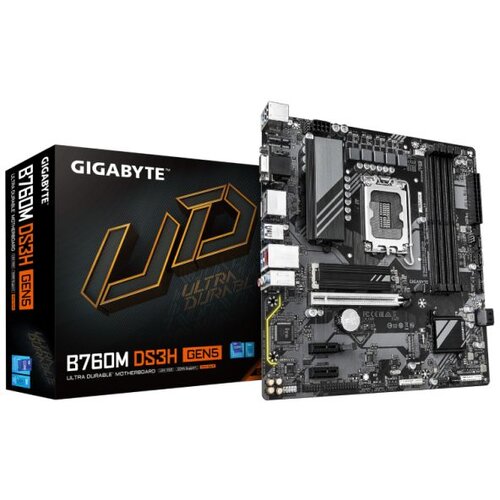 Gigabyte MB B760M DS3H GEN5 LGA1700 4xDDR5 2xM.2,4xSATA 12xUSB D-Sub, HDMI, 2xDP mATX Cijene