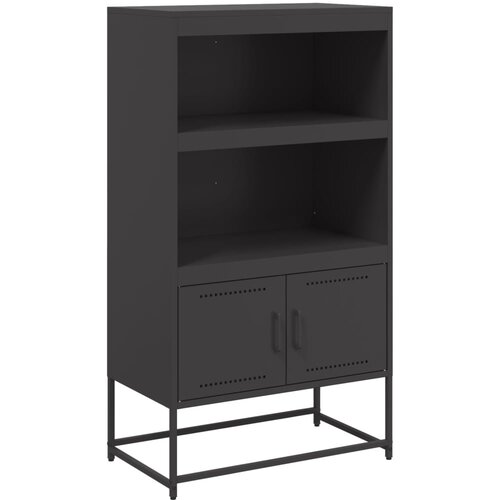  Visoka komoda crna 68,5 x 38,5 x 123,5 cm čelična Slike