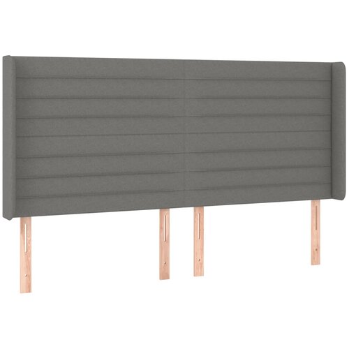  LED uzglavlje tamnosivo 203 x 16 x 118/128 cm od tkanine Slike