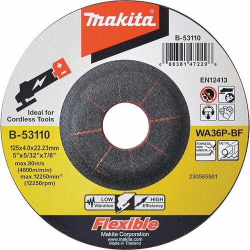 Makita Flexible Grinding Wheel 125x4x22,23mm for DC B-53110 Cene