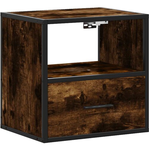 Maison Chic Stenska Nočna omarica - Nočna miza dimljen hrast 40x31x39,5 cm, (21690182) Cene