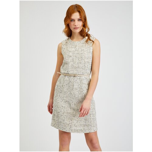Orsay Cream Women Patterned Dress with Belt - Women Slike