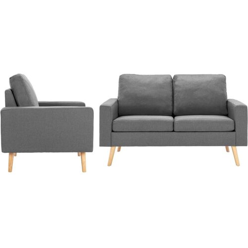  2-dijelni set sofa od tkanine svjetlosivi Cene