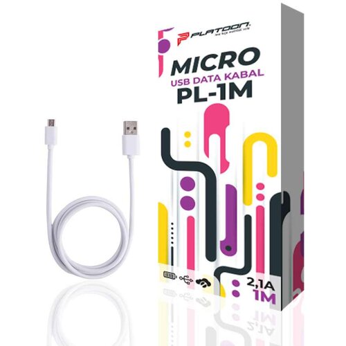  USB DATA KABAL PL-1M MICRO 1M 2,1A PLATOON Slike