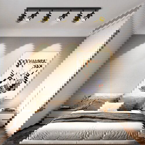 Nettlife Moderna črna stropna svetilka: 6 nastavljivih kovinskih stropnih reflektorjev, GU10 za spalnico, jedilnico, brez žarnice, (22116973) Cene