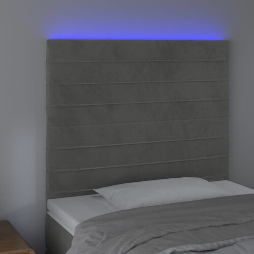  LED uzglavlje svjetlosivo 100x5x118/128 cm bar&amp;scaron;unasto Slike