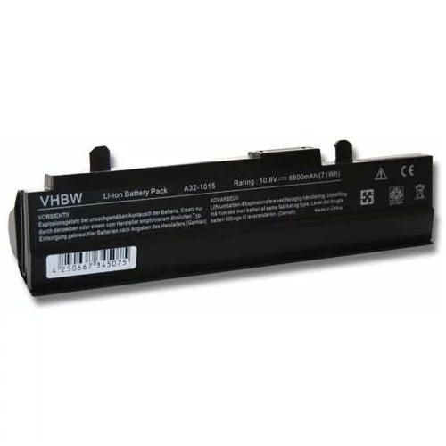 VHBW Baterija za Asus Eee PC 1011 / 1015 / 1016, črna, 6600 mAh
