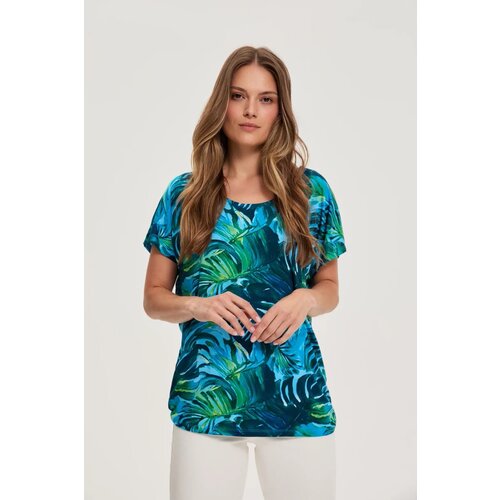 Marisse Blue Floral Pattern Blouse Slike