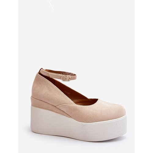 Boto Women's Wedge Espadrilles in Light Beige Malla Cene
