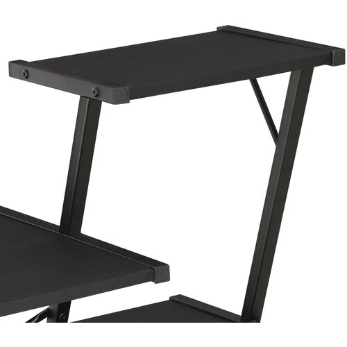  Radni stol s policom crni 116 x 50 x 93 cm Slike