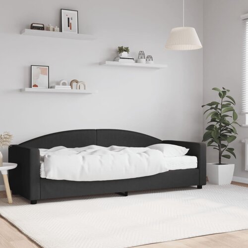  The Living Store Dnevna postelja z vzmetnico črna 80x200 cm blago - Dnevna Postelja Z Vzmetnico, (21439817) Cene