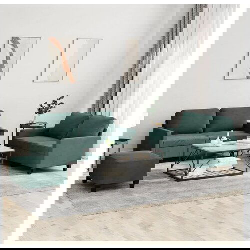VidaXL 3-dijelni set sofa s jastucima tamnozeleni bar&amp;scaron;unasti Slike