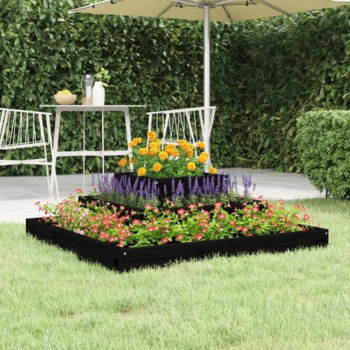vidaXL Sadilica crna 80 x 80 x 27 cm od masivne borovine Cijene