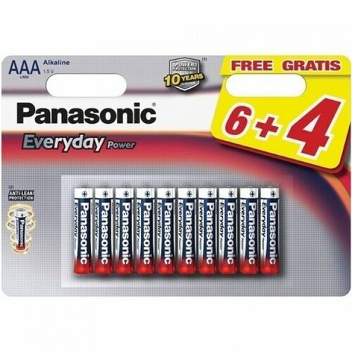 Panasonic baterije LR03EPS10BW-AAA 10 kom 6+4F Alkalne Everyday Slike