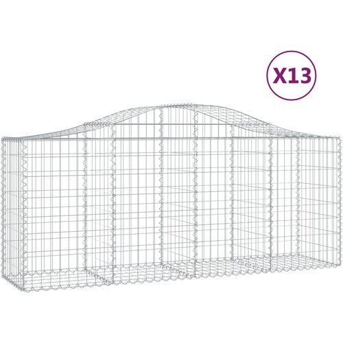  Lučne gabionske ko&amp;scaron;are 13 kom 200x50x80/100cm pocinčano željezo Slike