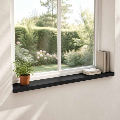  Prozorske klupice 2 kom. Crna 160 x 20 x 2 cm Čvrsto drvo bukve Cijene