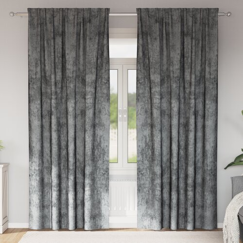 VidaXL Žametne zavese 2 kosa z očesi Sive 225x140 cm Slike