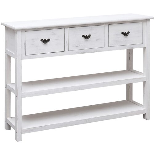 vidaXL Komoda antikna bijela 108x30x76 cm od masivnog drva paulovnije Cijene