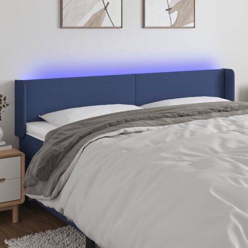 VidaXL LED uzglavlje plavo 163x16x78/88 cm od tkanine Slike