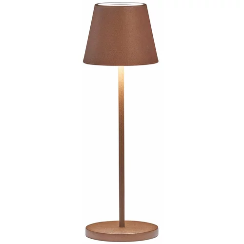 Fischer & Honsel Smeđa LED stolna lampa s metalnim sjenilom (visina 34 cm) Cosenza –