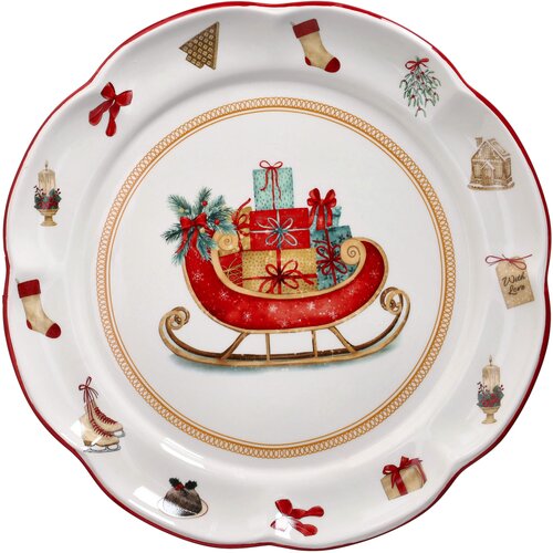 Tognana Tanjir za panetone Sanke Christmas Vintage Xmas Gift, 28 cm, &amp;Scaron;areni Slike