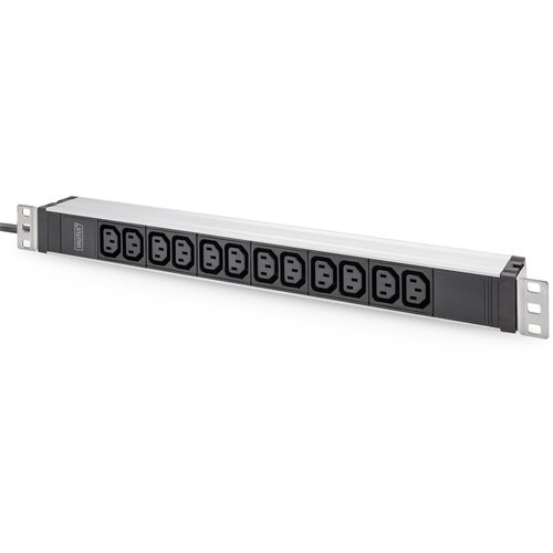 Digitus Socket strip with aluminum profile, 12-way, 2 m cable safety plug Slike