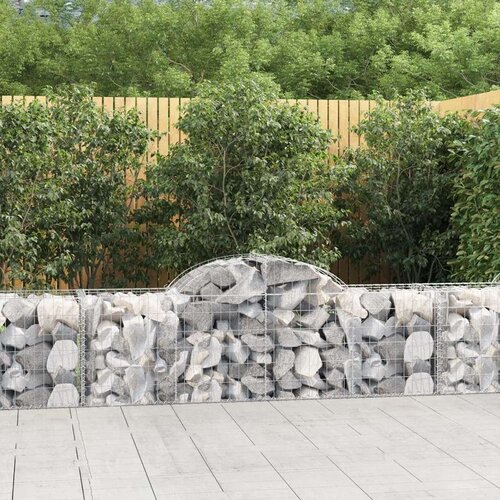 Lučne gabionske ko&amp;scaron;are 7 kom 200x50x60/80 cm pocinčano željezo Slike