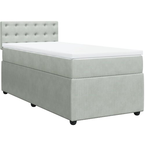 Maison Chic Box spring postelja - Vzmetna postelja z vzmetnico svetlo siva 90x200 cm žamet SL18154, (21894460) Slike