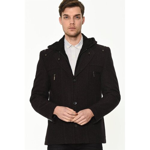 Dewberry K7532 MEN'S COAT-PATTERNED BURGUNDY Cene