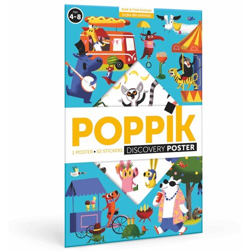 Poppik edukativni poster s nalepnicama otkrića sme&amp;scaron;ne životinje 4-8 Slike