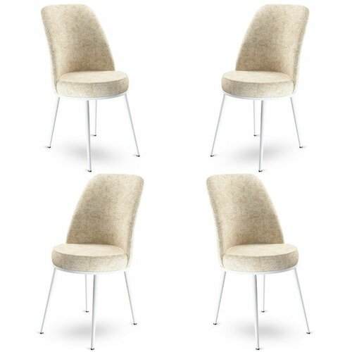 HANAH HOME dexa - cream, white creamwhite chair set (4 pieces) Slike