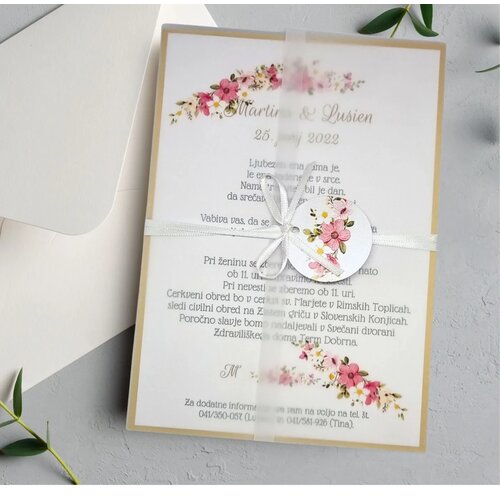  Poročna vabila CVETLIČNA PORCVE 113-02 Cene