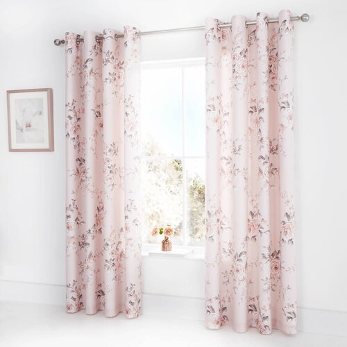 Catherine Lansfield set od 2 ružičaste zavjese Canterbury Rose, 168 x 183 cm Slike