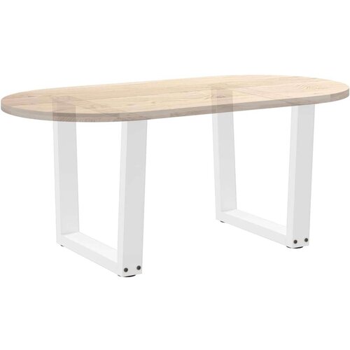  Noge za blagovaonski stol V-oblika 2 kom bijele 50x(42-43 3)cm Slike