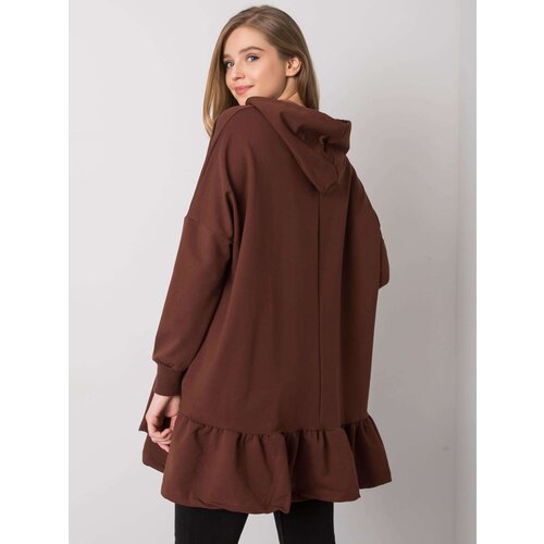 Fashion Hunters Dark brown hoodie with ruffles Cijene