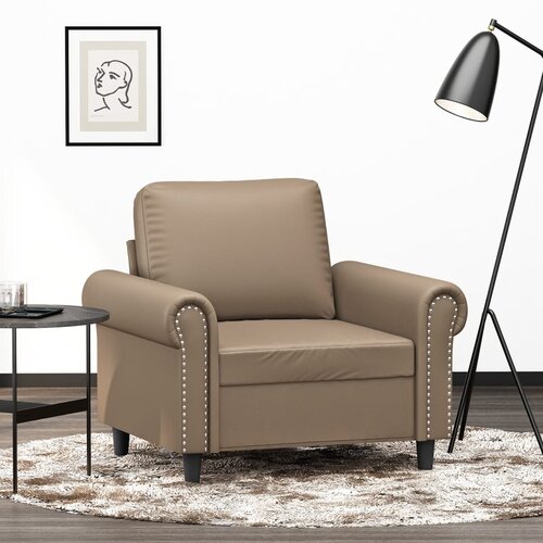  The Living Store Fotelj kapučino 60 cm umetno usnje - Enosed, (21501747) Cene