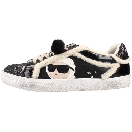 Karl Lagerfeld Modne superge Skool Ikonic Peep Lined Lo Črna Slike